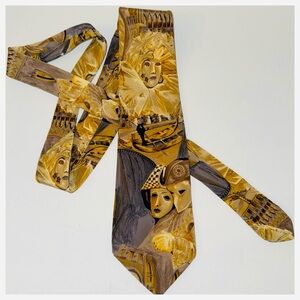 Vintage Late 90s Men’s Silk Charleston Tie Rack Tie, Venetian Theme